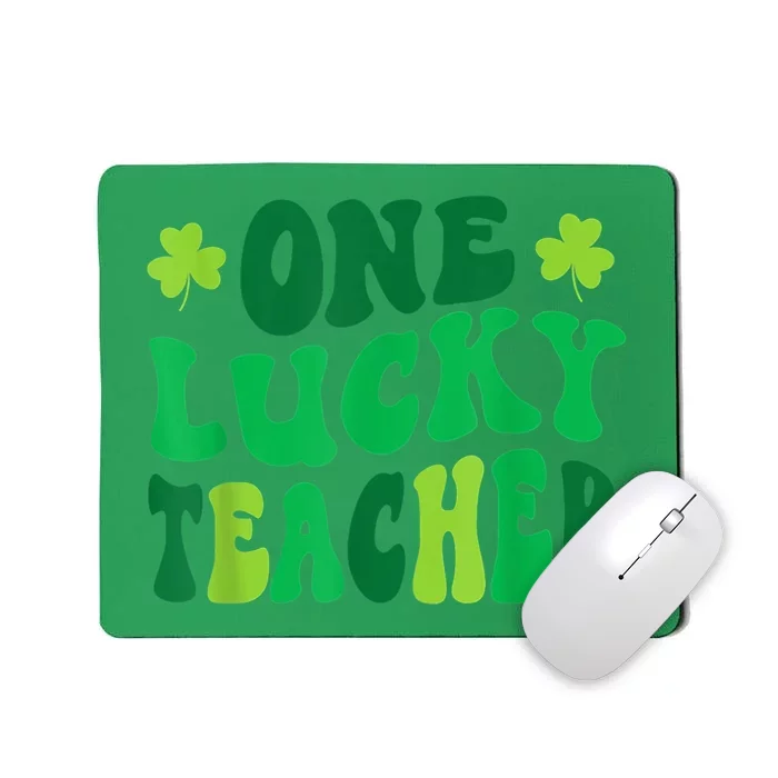 One Lucky Teacher Retro Vintage St Patrick's Day Mousepad