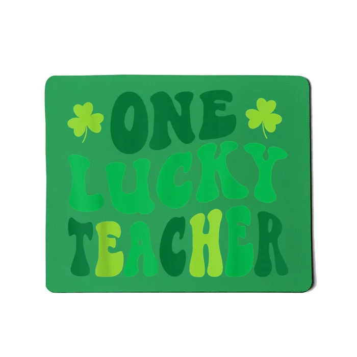 One Lucky Teacher Retro Vintage St Patrick's Day Mousepad