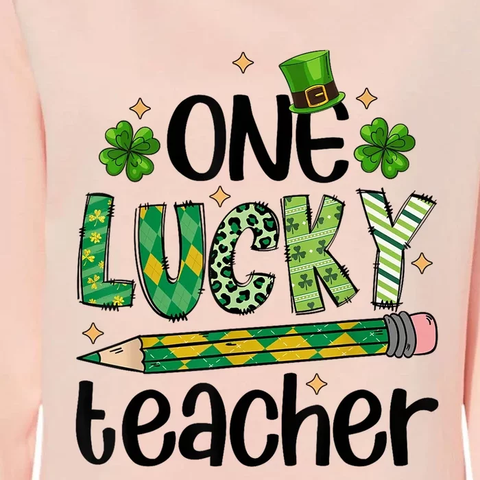 One Lucky Teacher St. Patrick S Day Irish Teacher Shamrock Womens California Wash Sweatshirt