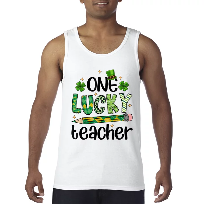 One Lucky Teacher St. Patrick S Day Irish Teacher Shamrock Tank Top