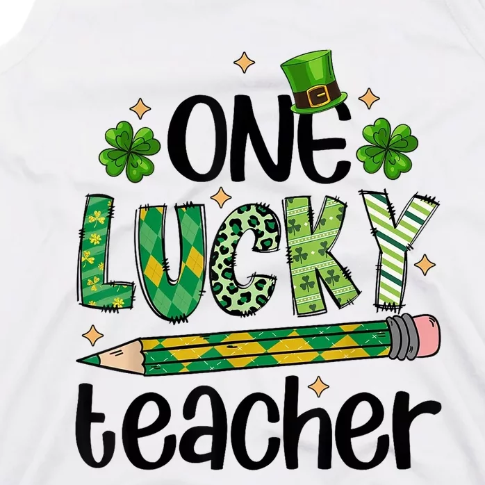 One Lucky Teacher St. Patrick S Day Irish Teacher Shamrock Tank Top