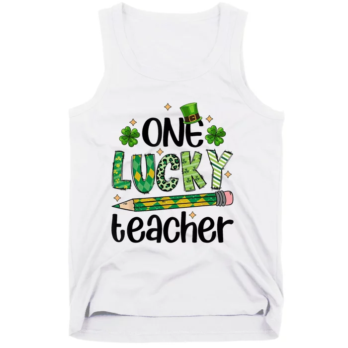 One Lucky Teacher St. Patrick S Day Irish Teacher Shamrock Tank Top