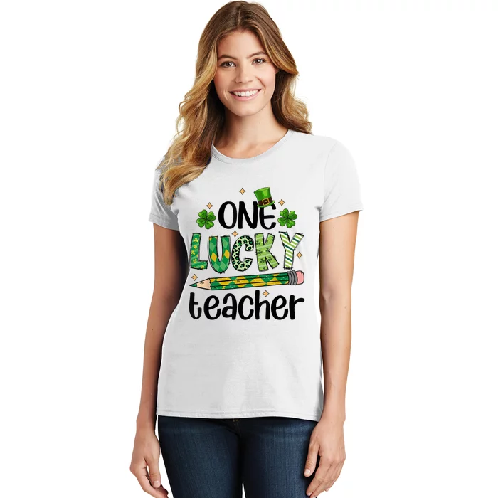 One Lucky Teacher St. Patrick S Day Irish Teacher Shamrock Women's T-Shirt