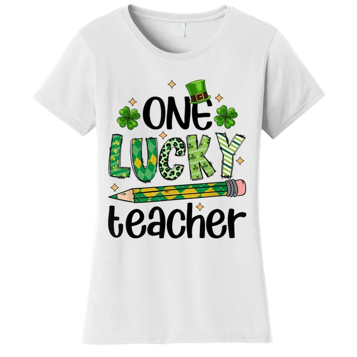 One Lucky Teacher St. Patrick S Day Irish Teacher Shamrock Women's T-Shirt