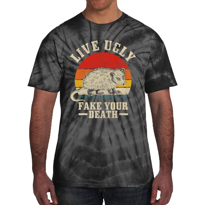 Opossum Live Ugly Fake Your Death Vintage Funny Opossum Tie-Dye T-Shirt