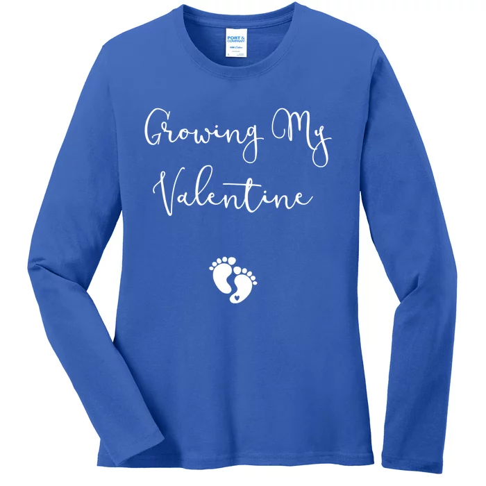 Our Little Valentine Valentines Day Pregnancy Announcet Gift Ladies Long Sleeve Shirt