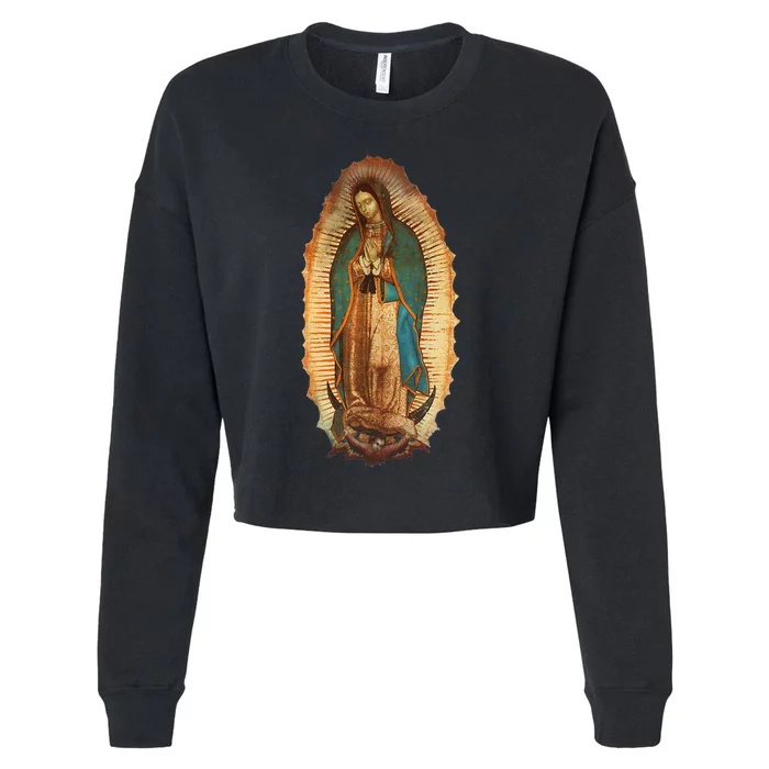 Our Lady Virgen De Guadalupe Virgin Mary Cropped Pullover Crew