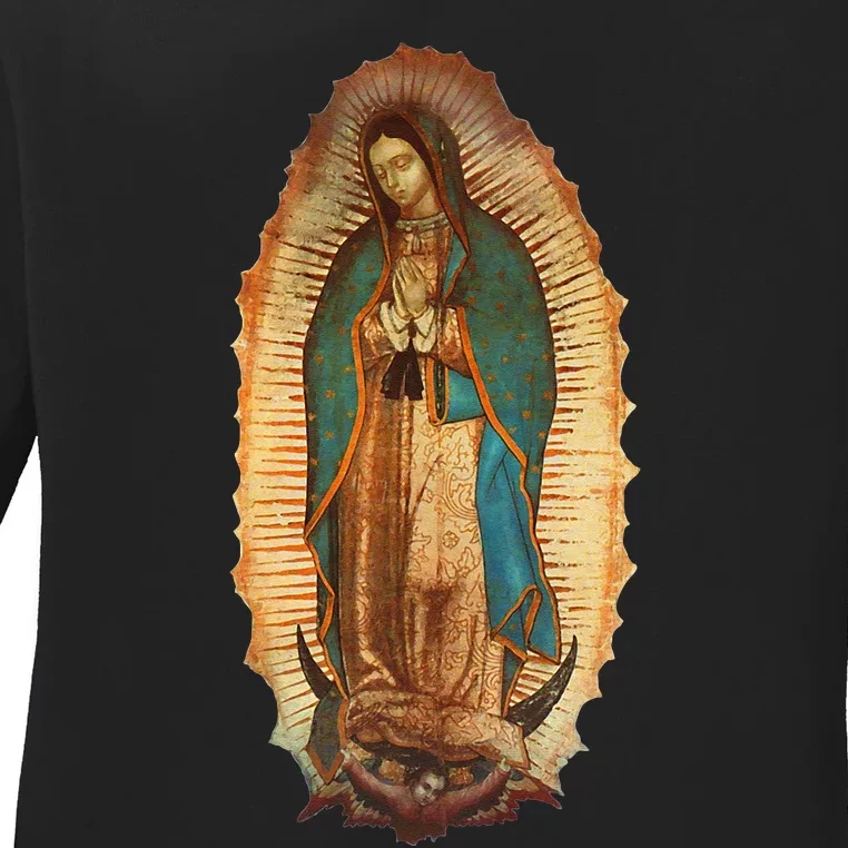 Our Lady Virgen De Guadalupe Virgin Mary Ladies Long Sleeve Shirt