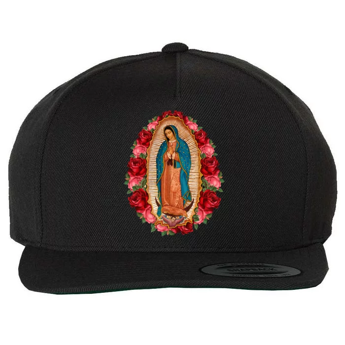 Our Lady Virgen De Guadalupe Virgin Mary Gracias Madre Wool Snapback Cap