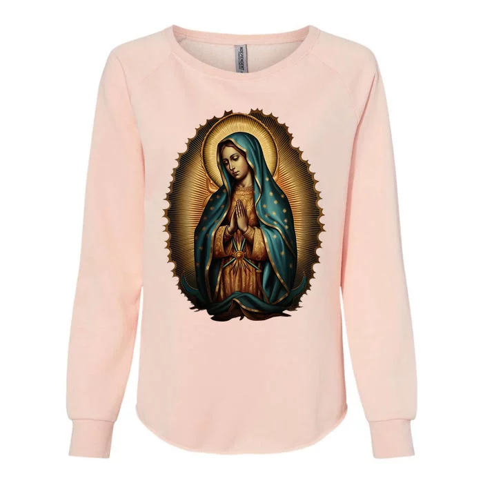 Our Lady Virgen De Guadalupe Virgin Mary Catholic Saint Art Womens California Wash Sweatshirt