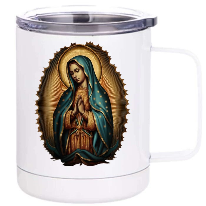 Our Lady Virgen De Guadalupe Virgin Mary Catholic Saint Art Front & Back 12oz Stainless Steel Tumbler Cup