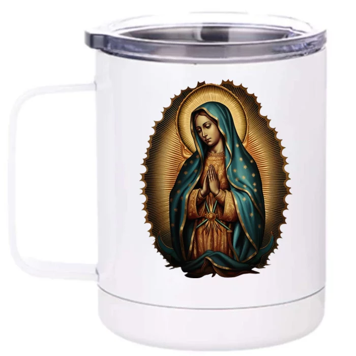 Our Lady Virgen De Guadalupe Virgin Mary Catholic Saint Art Front & Back 12oz Stainless Steel Tumbler Cup