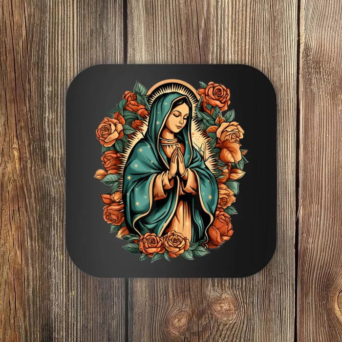 Our Lady Virgen De Guadalupe Virgin Mary Catholic Saint Art Coaster