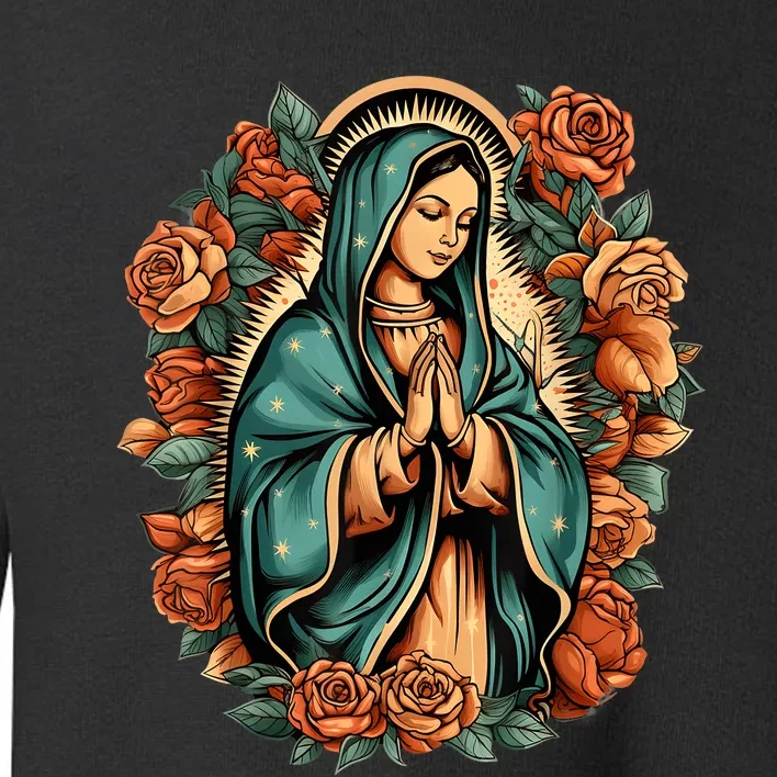 Our Lady Virgen De Guadalupe Virgin Mary Catholic Saint Art Toddler Sweatshirt