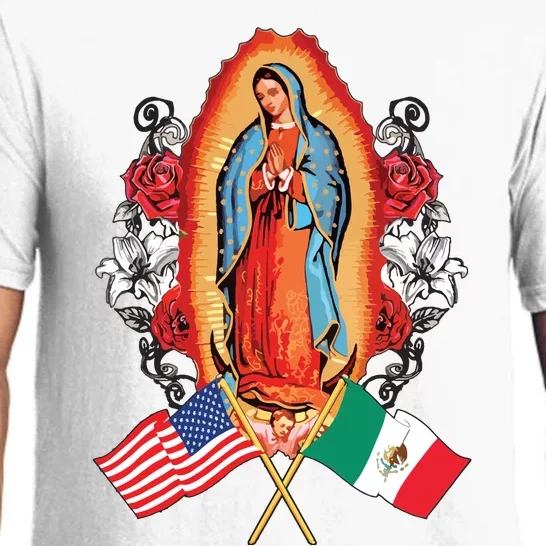 Our Lady Virgen De Guadalupe Mexican American Flag Pajama Set