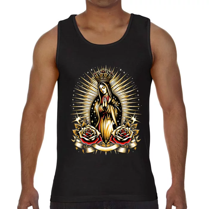 Our Lady Virgen De Guadalupe Virgin Mary Catholic Saint Art Comfort Colors® Tank Top