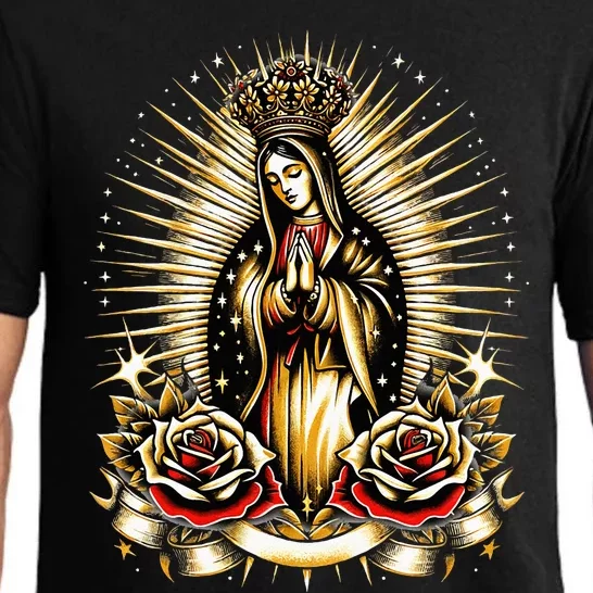 Our Lady Virgen De Guadalupe Virgin Mary Catholic Saint Art Pajama Set