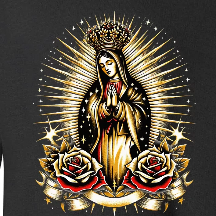 Our Lady Virgen De Guadalupe Virgin Mary Catholic Saint Art Toddler Sweatshirt