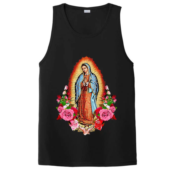 Our Lady Virgen De Guadalupe Virgin Mary Gracias Madre Mía Performance Tank