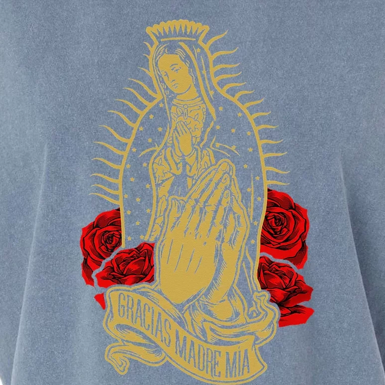 Our Lady Virgen De Guadalupe Virgin Mary Gracias Madre Mía Garment-Dyed Women's Muscle Tee