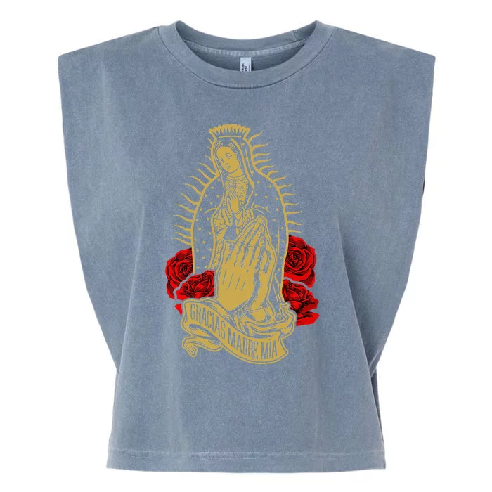 Our Lady Virgen De Guadalupe Virgin Mary Gracias Madre Mía Garment-Dyed Women's Muscle Tee