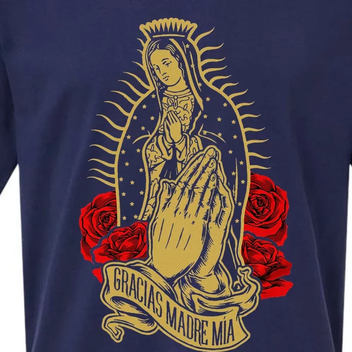 Our Lady Virgen De Guadalupe Virgin Mary Gracias Madre Mía Sueded Cloud Jersey T-Shirt