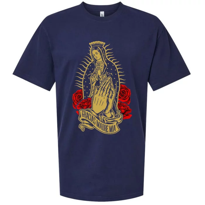 Our Lady Virgen De Guadalupe Virgin Mary Gracias Madre Mía Sueded Cloud Jersey T-Shirt