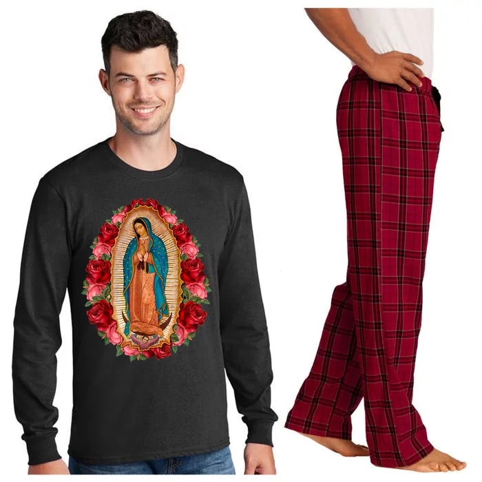 Our Lady Virgen De Guadalupe Virgin Mary Gracias Madre Long Sleeve Pajama Set