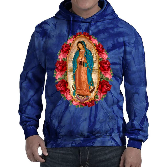 Our Lady Virgen De Guadalupe Virgin Mary Gracias Madre Tie Dye Hoodie