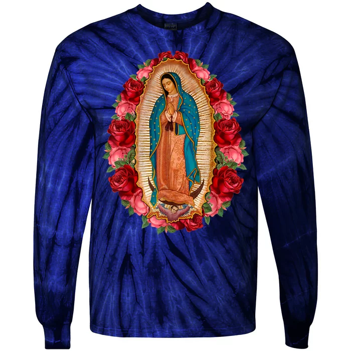 Our Lady Virgen De Guadalupe Virgin Mary Gracias Madre Tie-Dye Long Sleeve Shirt