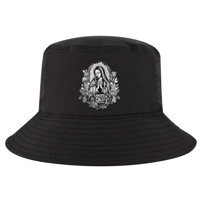 Our Lady Virgen De Guadalupe Virgin Mary Floral Zip Hoodie Cool Comfort Performance Bucket Hat