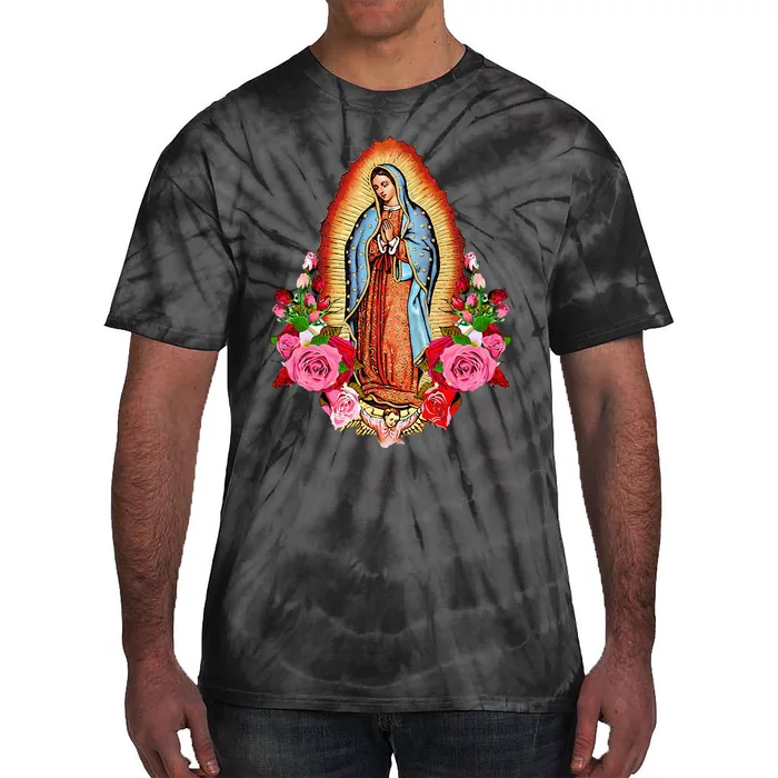 Our Lady Virgen De Guadalupe Virgin Mary Gracias Madre Mía Tie-Dye T-Shirt