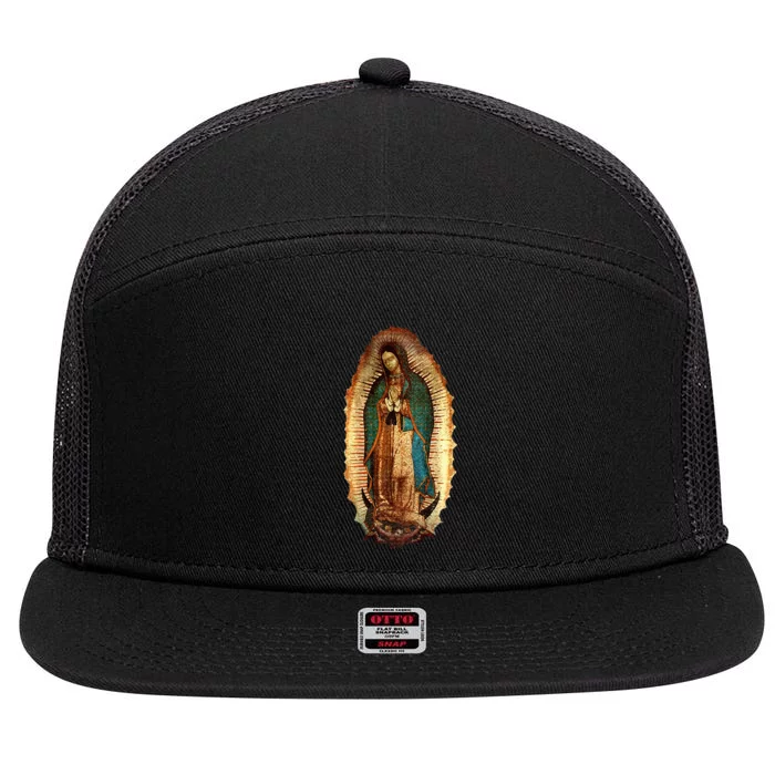 Our Lady Virgen De Guadalupe Maria Virgin Mary 7 Panel Mesh Trucker Snapback Hat