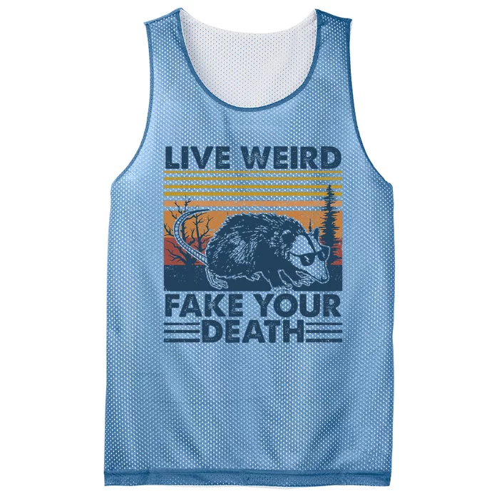 Opossum Live Weird Fake Your Death Mesh Reversible Basketball Jersey Tank