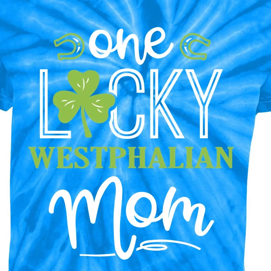 One Lucky Westphalian Horse Mom Irish Horseback Riding Gift Kids Tie-Dye T-Shirt