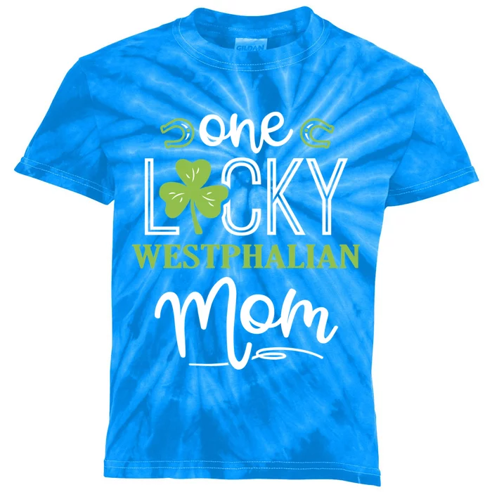 One Lucky Westphalian Horse Mom Irish Horseback Riding Gift Kids Tie-Dye T-Shirt