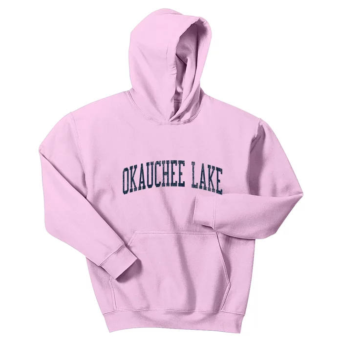 Okauchee Lake Wi Vintage Athletic Sports Jsn2 Print Kids Hoodie