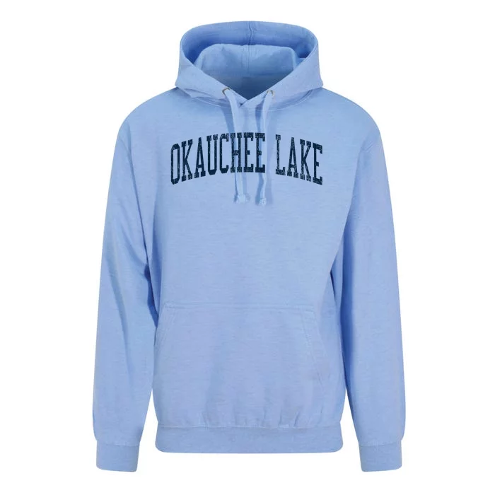 Okauchee Lake Wi Vintage Athletic Sports Unisex Surf Hoodie