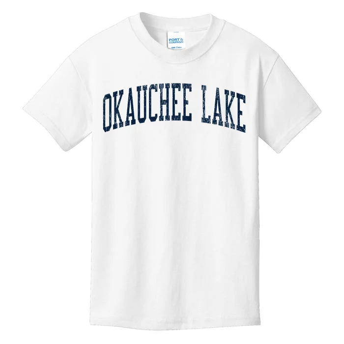 Okauchee Lake Wi Vintage Athletic Sports Kids T-Shirt