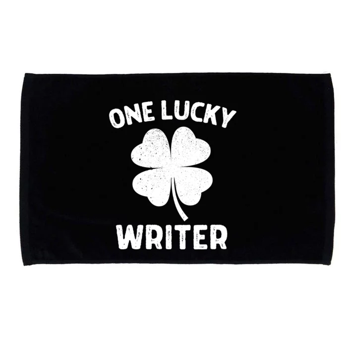 One Lucky Writer St Patricks Day Green Shamrock Leaf Microfiber Hand Towel