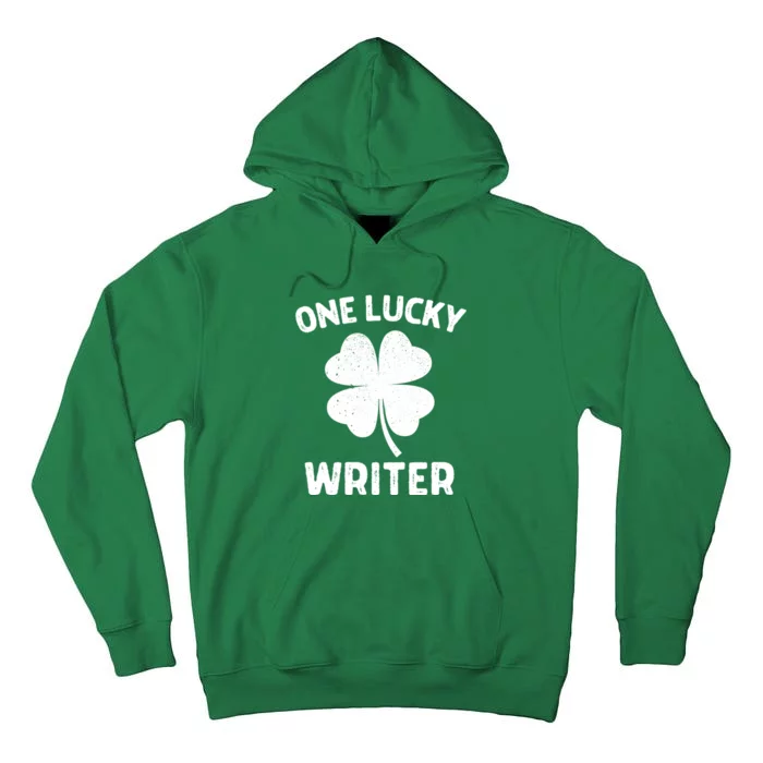 One Lucky Writer St Patricks Day Green Shamrock Leaf Tall Hoodie