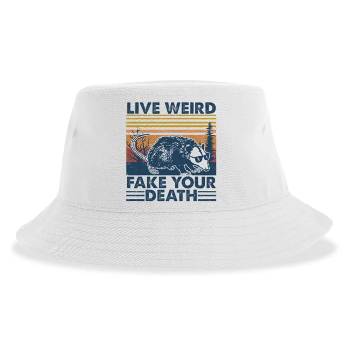 Opossum Live Weird Fake Your Death Vintage Sustainable Bucket Hat