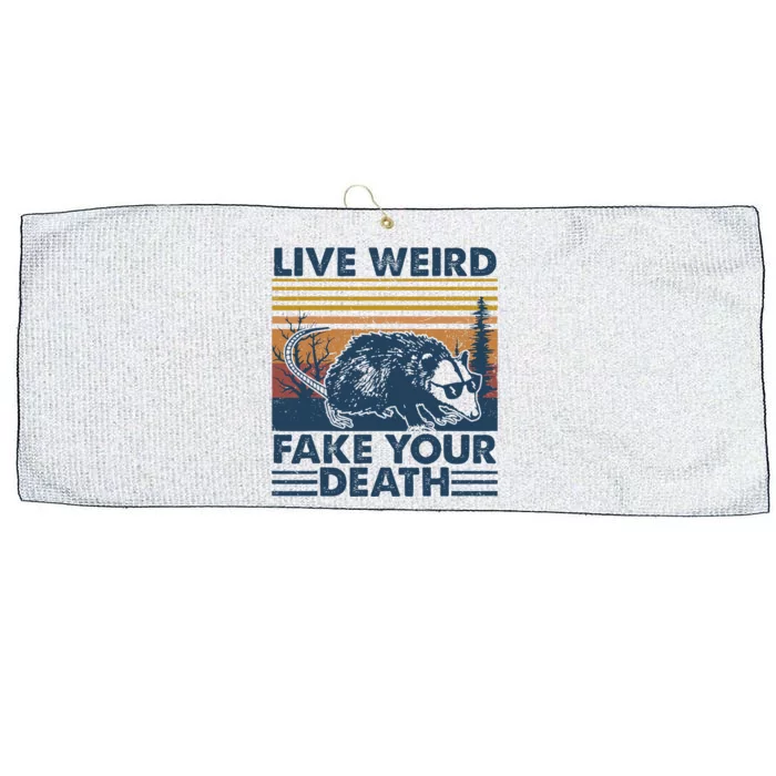 Opossum Live Weird Fake Your Death Vintage Large Microfiber Waffle Golf Towel