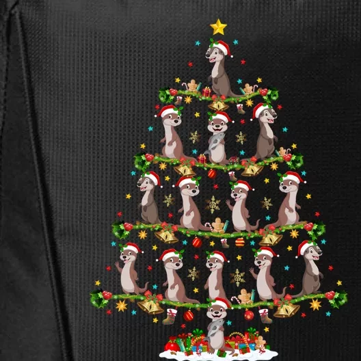 Otter Lover Xmas Lighting Santa Otters Christmas Tree Funny Gift City Backpack