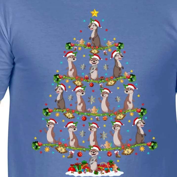 Otter Lover Xmas Lighting Santa Otters Christmas Tree Funny Gift Comfort Colors T-Shirt