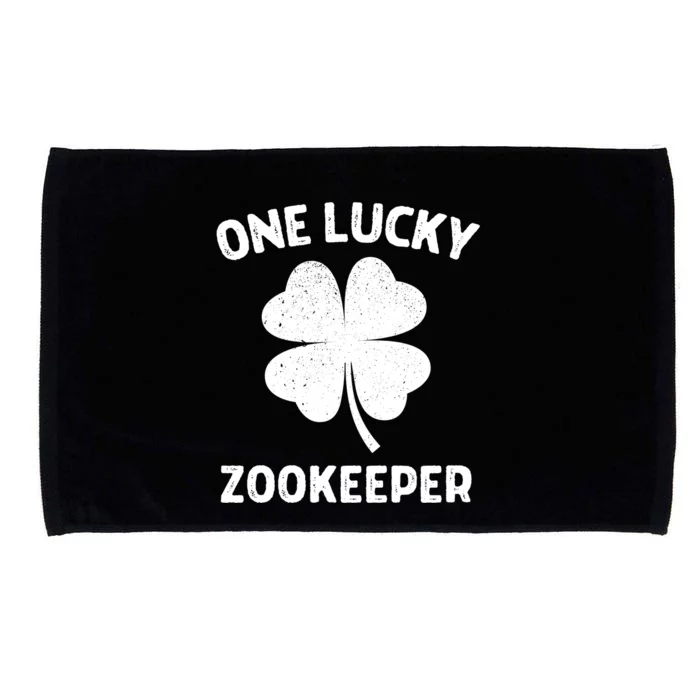 One Lucky Zookeeper St Patricks Day Green Shamrock Leaf Microfiber Hand Towel