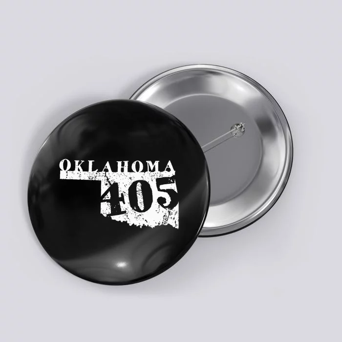 Oklahoma Map 405 Area Code Vintage Button