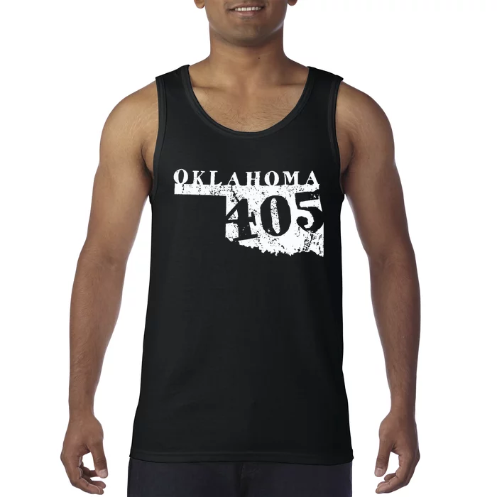 Oklahoma Map 405 Area Code Vintage Tank Top