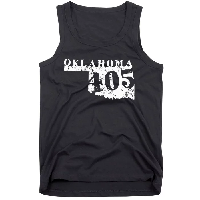 Oklahoma Map 405 Area Code Vintage Tank Top