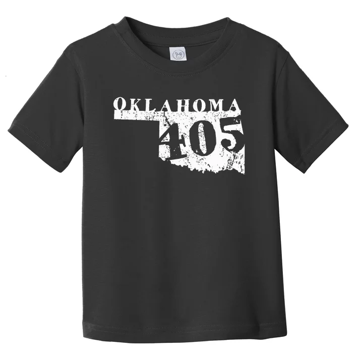 Oklahoma Map 405 Area Code Vintage Toddler T-Shirt